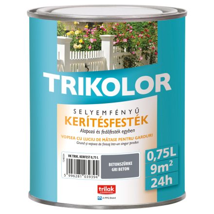 Trikolor silk gloss fence paint concrete grey 0.75 l