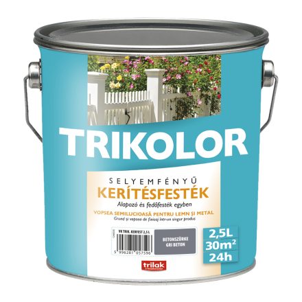 Trikolor silk gloss fence paint concrete grey 2.5 l