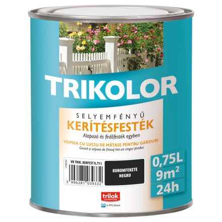 Trikolor silk gloss fence paint jet black 0.75 l