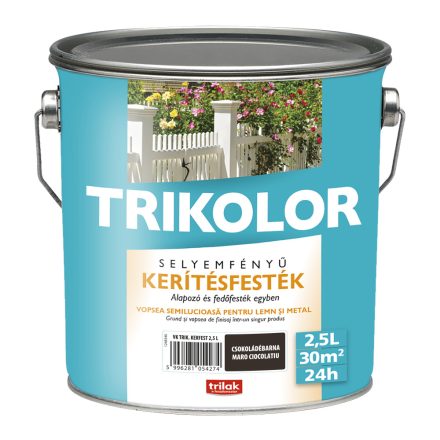 Trikolor silk gloss fence paint chocolate brown 2.5 l
