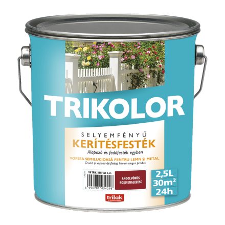 Trikolor silk gloss fence paint english red 2.5 l