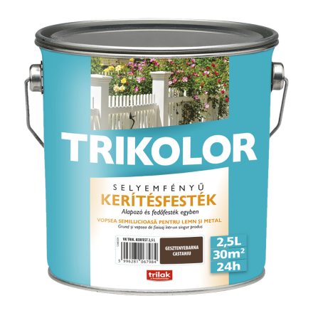 Trikolor silk gloss fence paint chestnut brown 2.5 l
