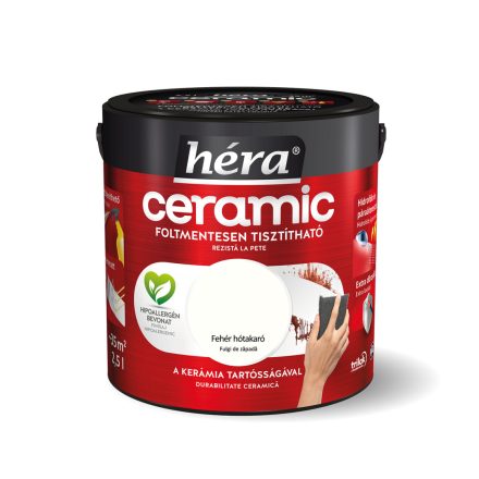 Héra ceramic stain resistant indoor wall paint white snow white 2.5 l