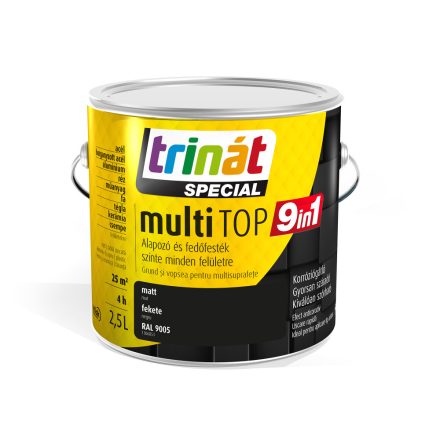 Trinát multitop 9in1 zománcfesték fekete [ral9005] 2.5 l