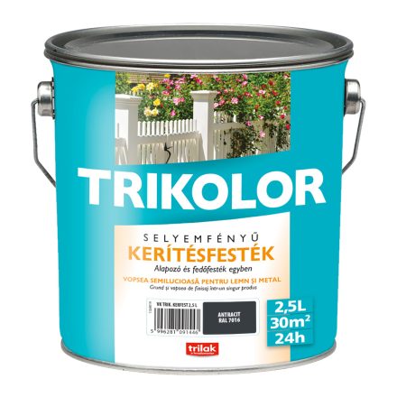 Trikolor selyemfényű kerítésfesték antracit [RAL7016] 2.5 l