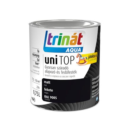 Trinát aqua unitop matt zománcfesték fekete [ral 9005] 0.75 l