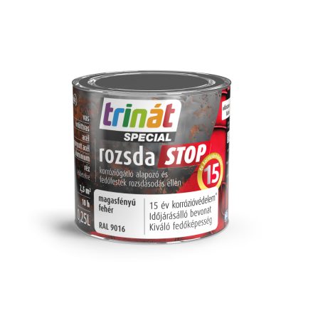 Trinát special rozsdaSTOP zománcfesték magasfényű fehér [RAL9016] 0.25 L