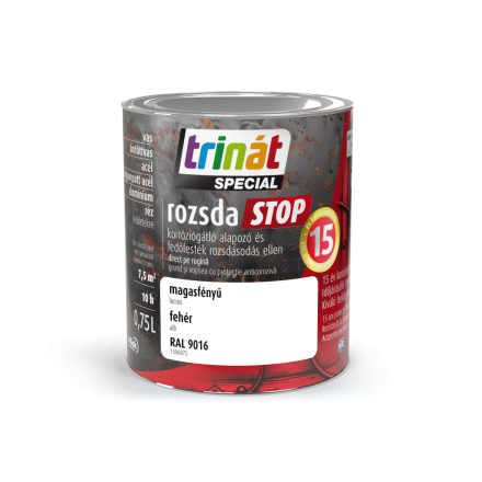 Trinát special rozsdaSTOP zománcfesték magasfényű fehér [RAL9016] 0.75 L