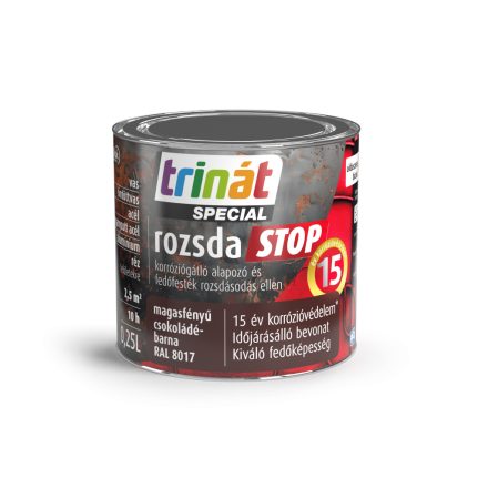 Trinát special rozsdaSTOP zománcfesték magasfényű csokoládébarna [RAL8017] 0.25 L
