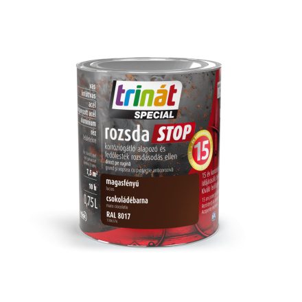 Trinát special rozsdaSTOP zománcfesték magasfényű csokoládébarna [RAL8017] 0.75 L