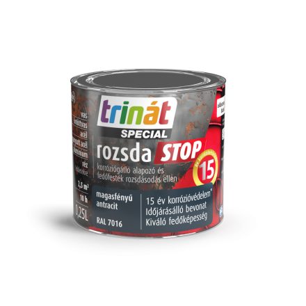 Trinát special rozsdaSTOP zománcfesték magasfényű antracit [RAL7016] 0.25 L