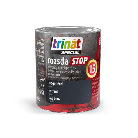 Trinát special rozsdaSTOP zománcfesték magasfényű antracit [RAL7016] 0.75 L