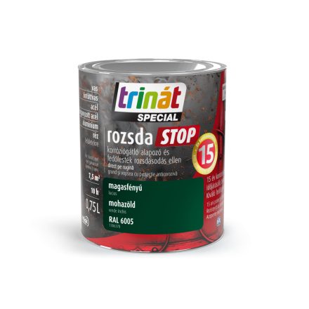 Trinát special rozsdaSTOP zománcfesték magasfényű mohazöld [RAL6005] 0.75 L
