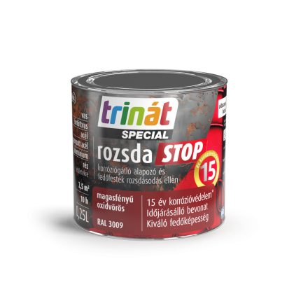 Trinát special rozsdaSTOP zománcfesték magasfényű oxidvörös [RAL3009] 0.25L