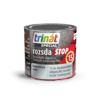 Trinát special rozsdaSTOP zománcfesték magasfényű ezüst 0.25 L