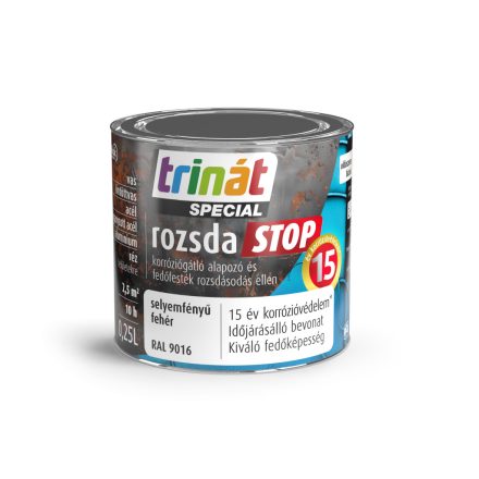 Trinát special rozsdaSTOP zománcfesték selyemfényű fehér [RAL9016] 0.25 L