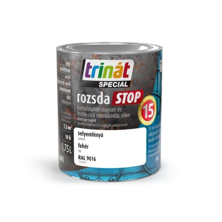 Trinát special rozsdaSTOP zománcfesték selyemfényű fehér [RAL9016] 0.75 L