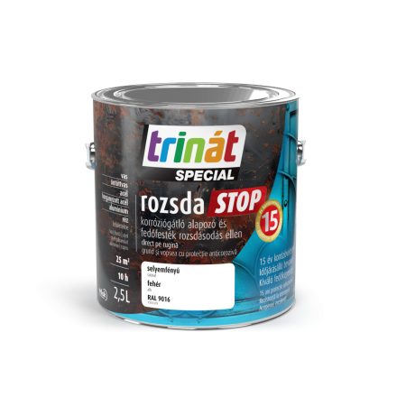 Trinát special rozsdaSTOP zománcfesték selyemfényű fehér [RAL9016] 2.5 L