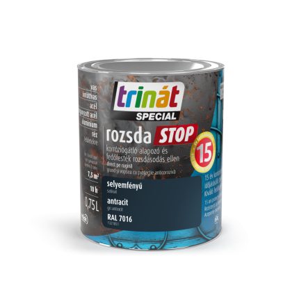 Trinát special rozsdaSTOP zománcfesték selyemfényű antracit [RAL7016] 0.75 L