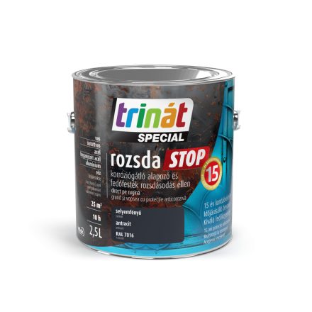 Trinát special rozsdaSTOP zománcfesték selyemfényű antracit [RAL7016] 2.5 L