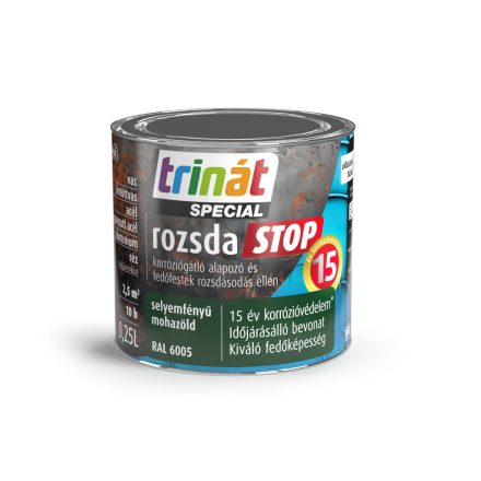 Trinát special rozsdaSTOP zománcfesték selyemfényű mohazöld [RAL6005] 0.25 L