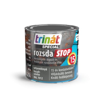 Trinát special rozsdaSTOP zománcfesték selyemfényű bazaltszürke [RAL7012] 0.25 L