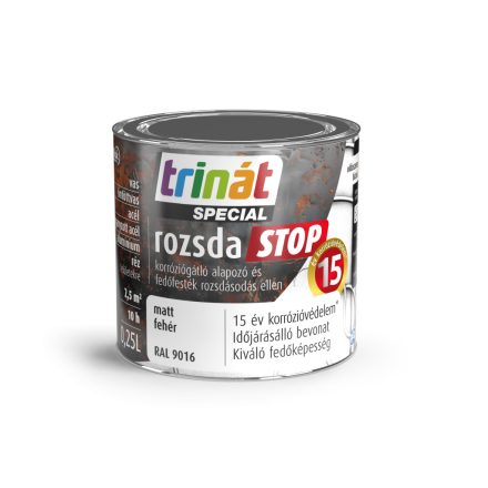 Trinát special rozsdaSTOP zománcfesték matt fehér [RAL9016] 0.25 L