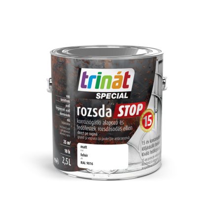 Trinát special rozsdaSTOP zománcfesték matt fehér [RAL9016] 2.5 L