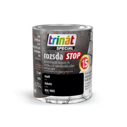 Trinát special rozsdaSTOP zománcfesték matt fekete [RAL9005] 0.75 L