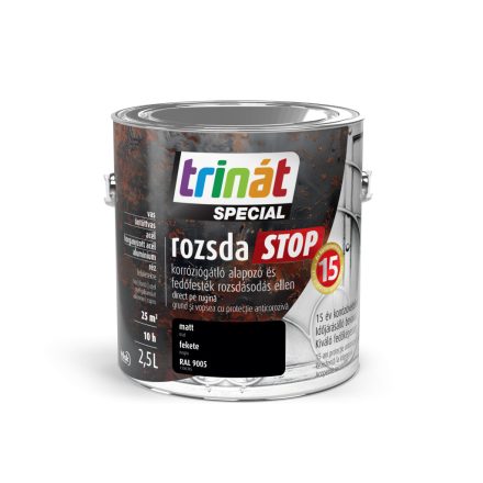 Trinát special rozsdaSTOP zománcfesték matt fekete [RAL9005] 2.5 L