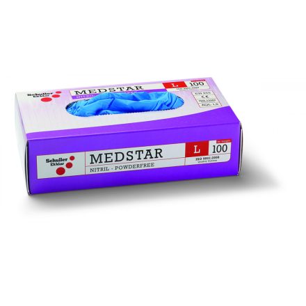 Védőkesztyű medstar nitril pf (100db) xl/10"